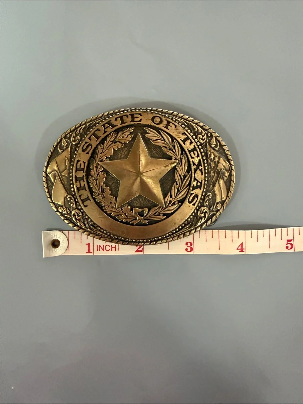 Tony Lama vintage brass belt buckle